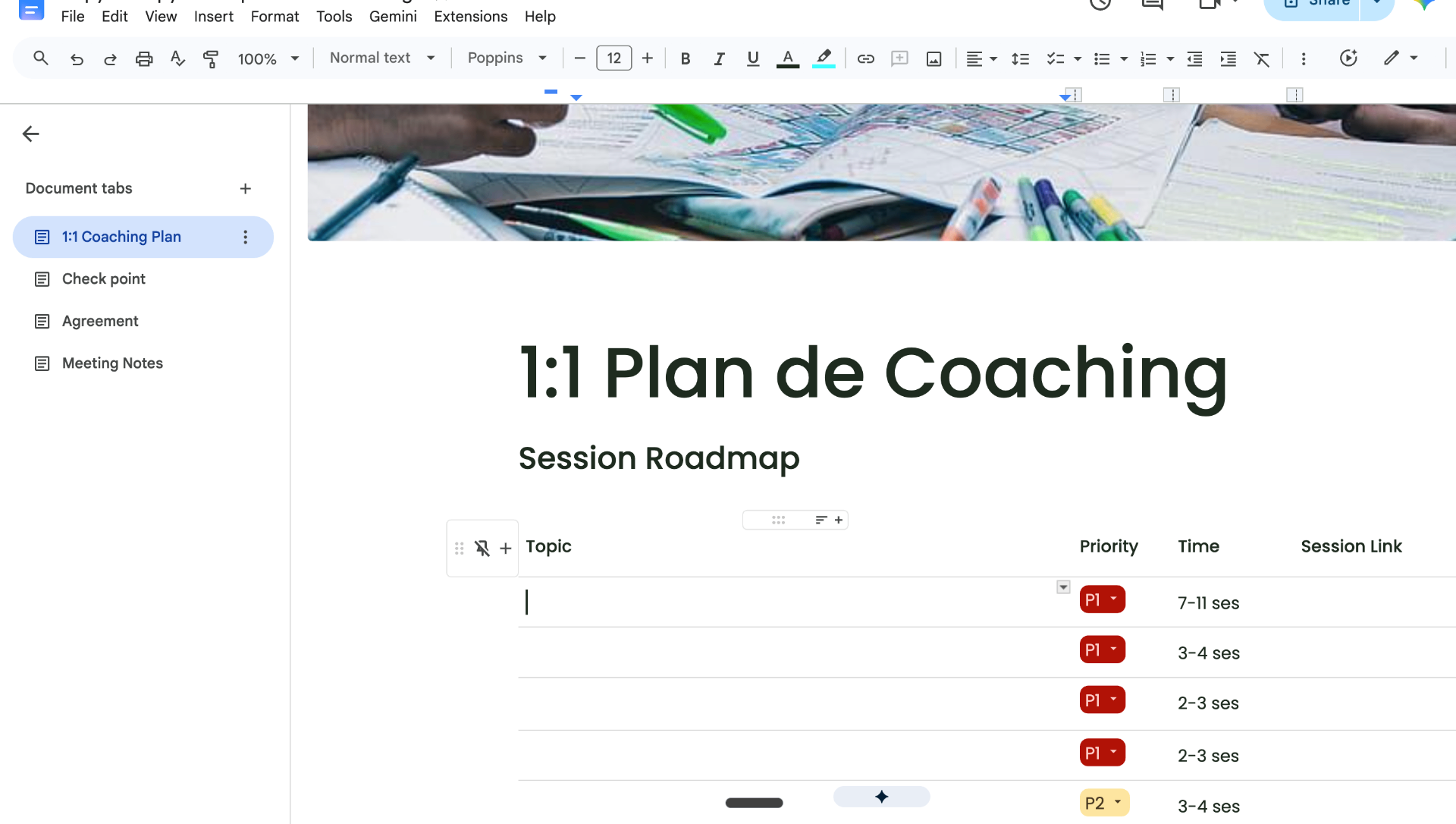 Plan de coaching 1:1